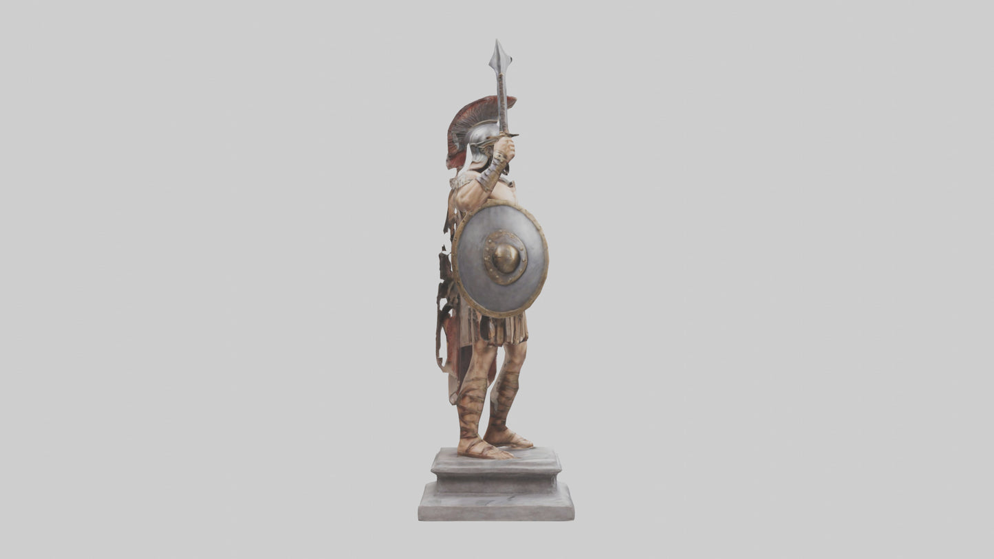 Gladiator Warrior Statue model VR / AR / low-poly