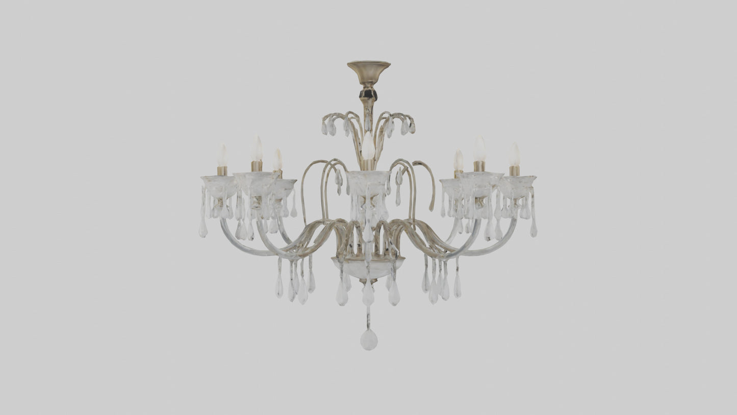 3D model Glass chandelier model VR / AR / low-poly