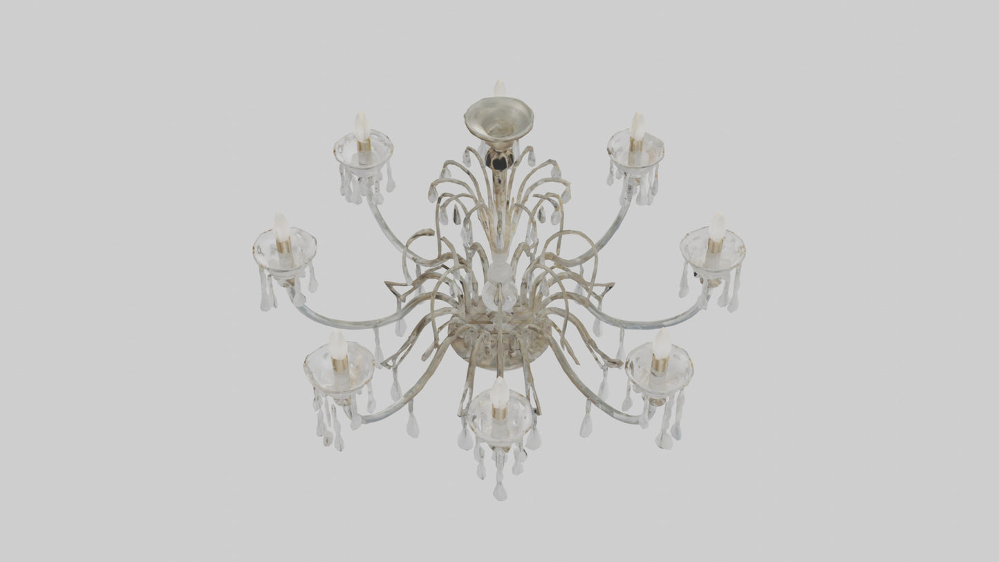 3D model Glass chandelier model VR / AR / low-poly