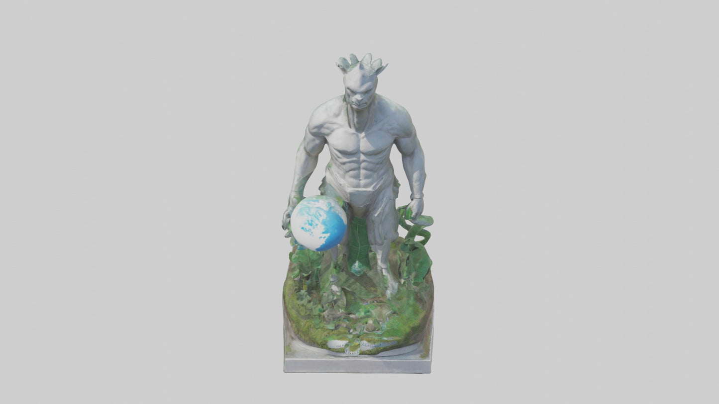 Global Ecological Defender Statue model VR / AR / low-poly