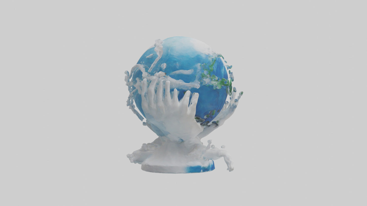 3D model Global Warming Awareness Statue model VR / AR / low-poly