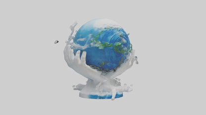3D model Global Warming Awareness Statue model VR / AR / low-poly