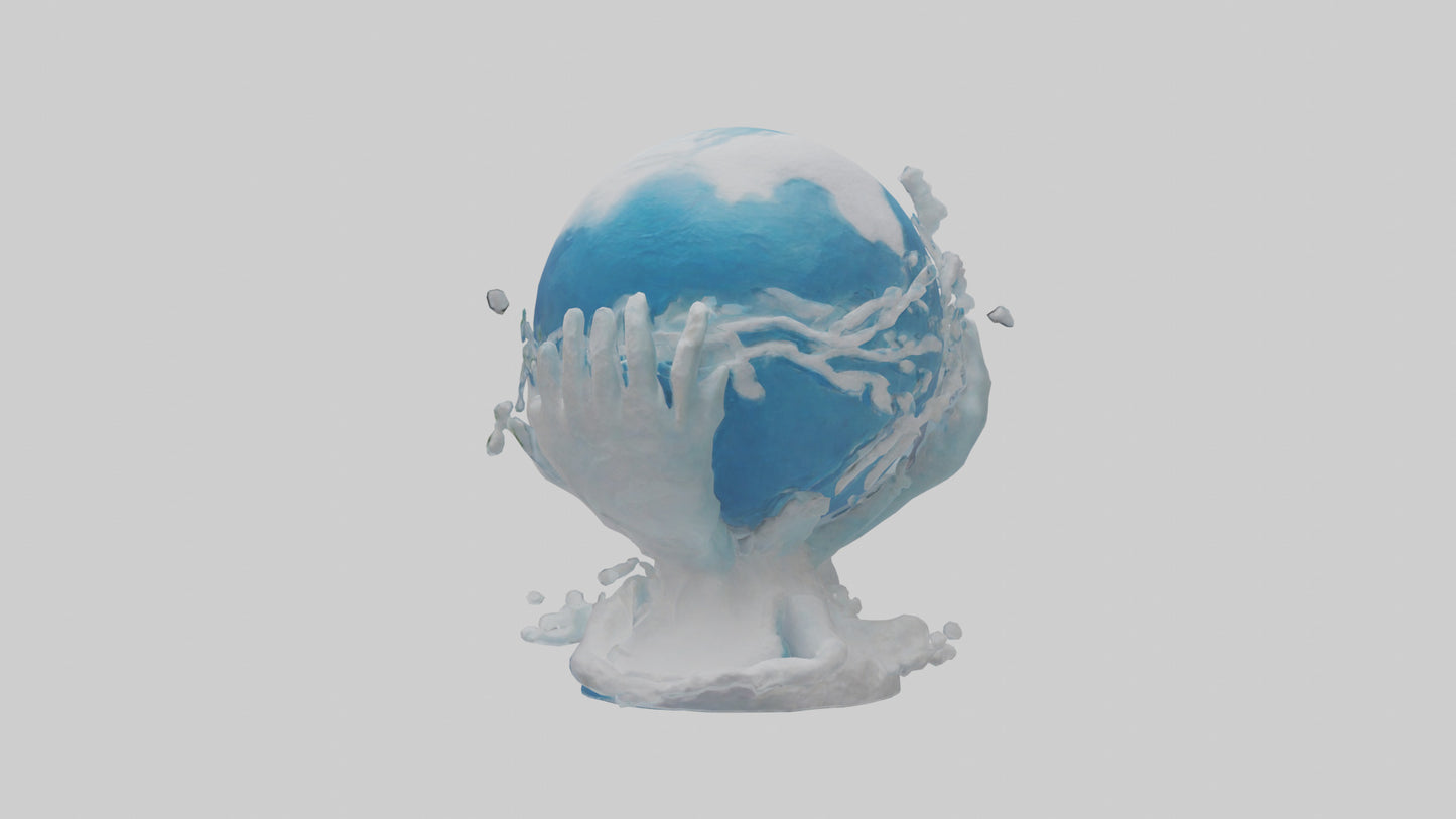 3D model Global Warming Awareness Statue model VR / AR / low-poly