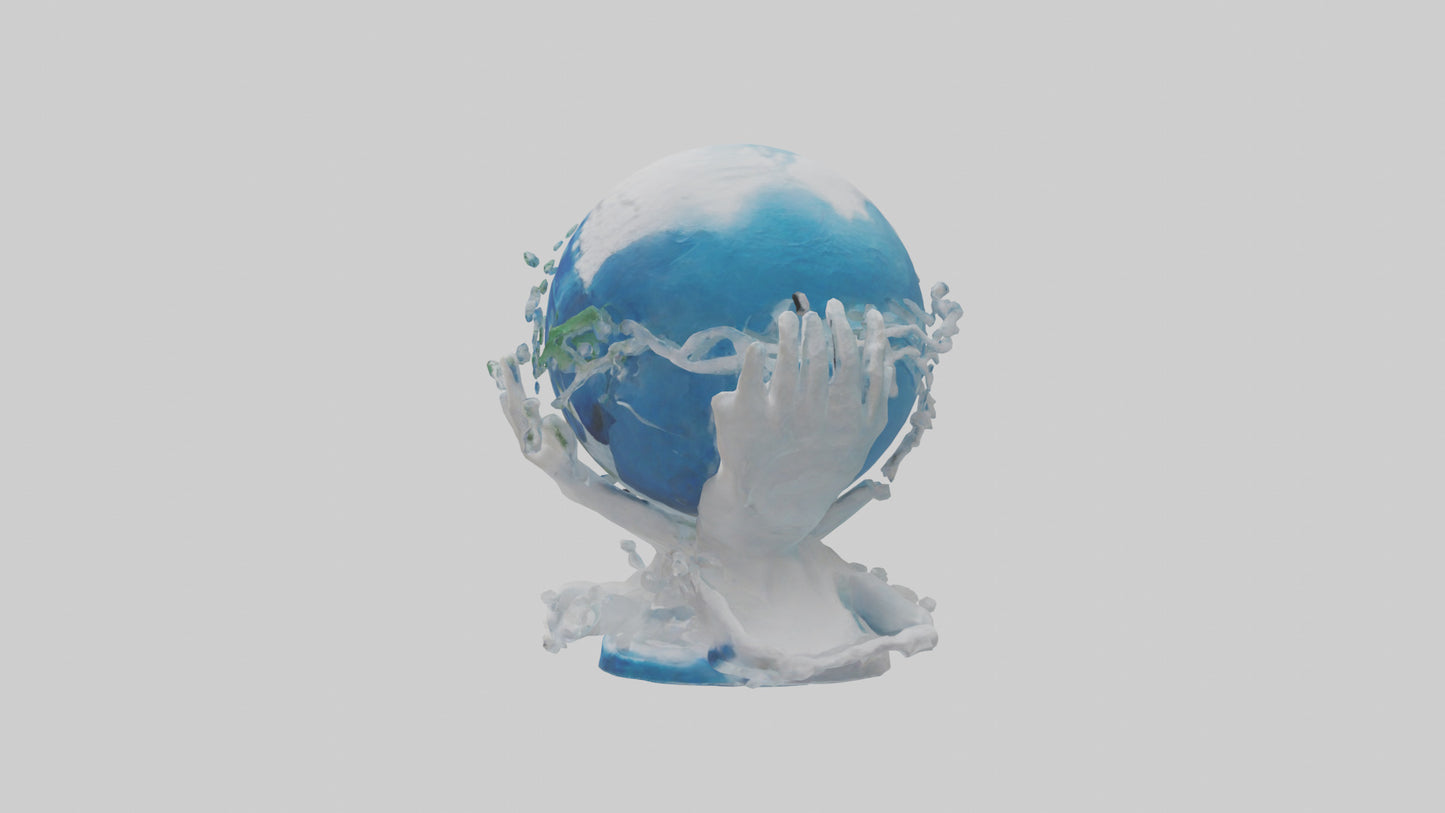 3D model Global Warming Awareness Statue model VR / AR / low-poly