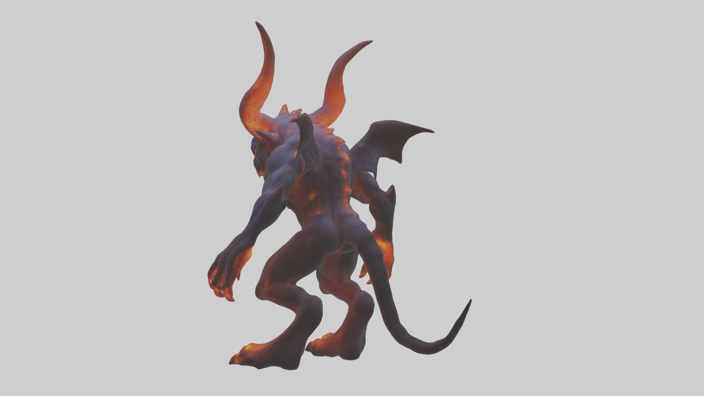 3D model Glowing demon model VR / AR / low-poly