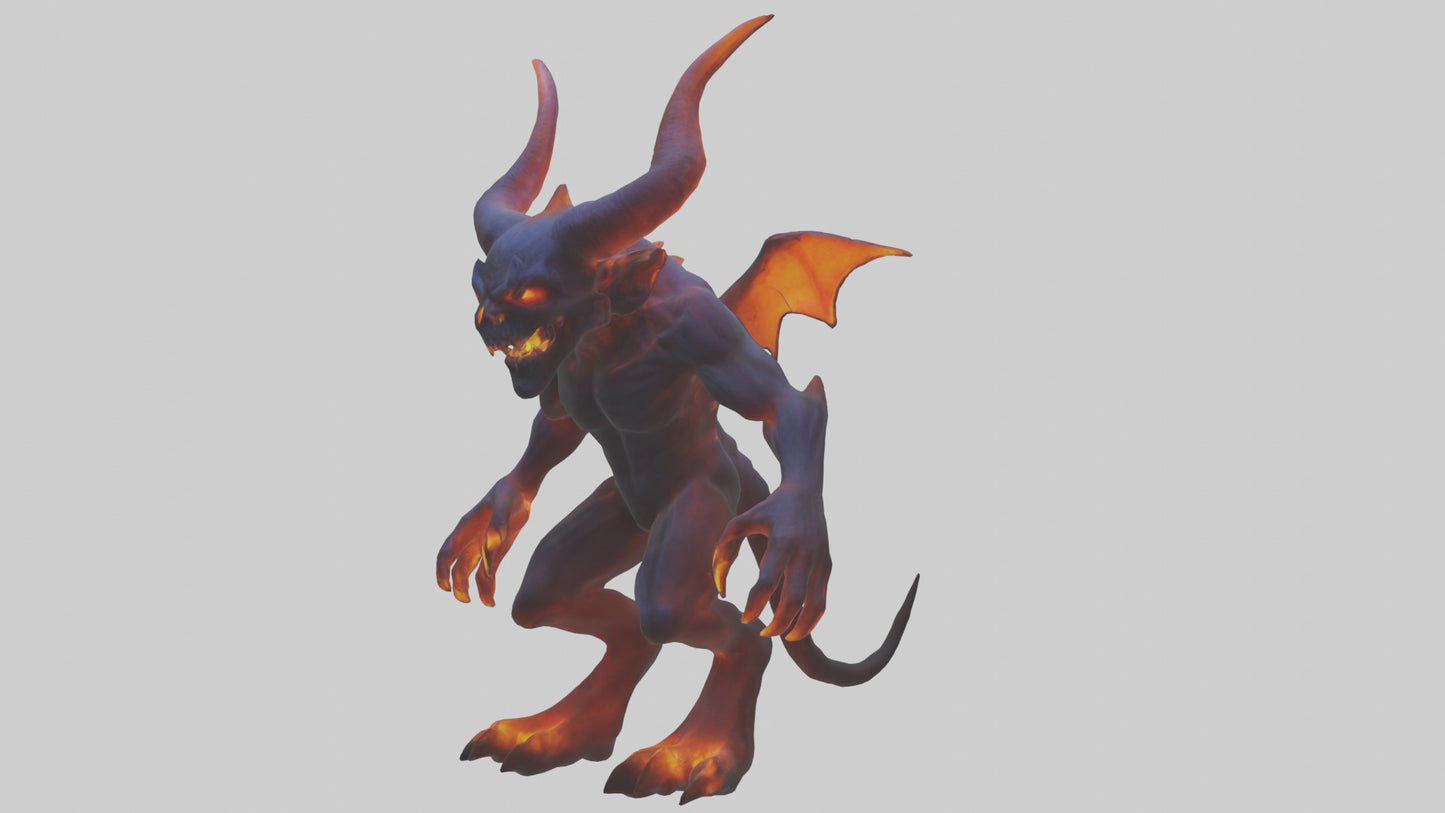 3D model Glowing demon model VR / AR / low-poly