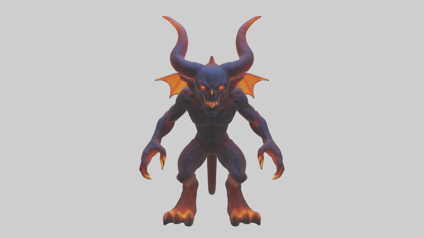 3D model Glowing demon model VR / AR / low-poly