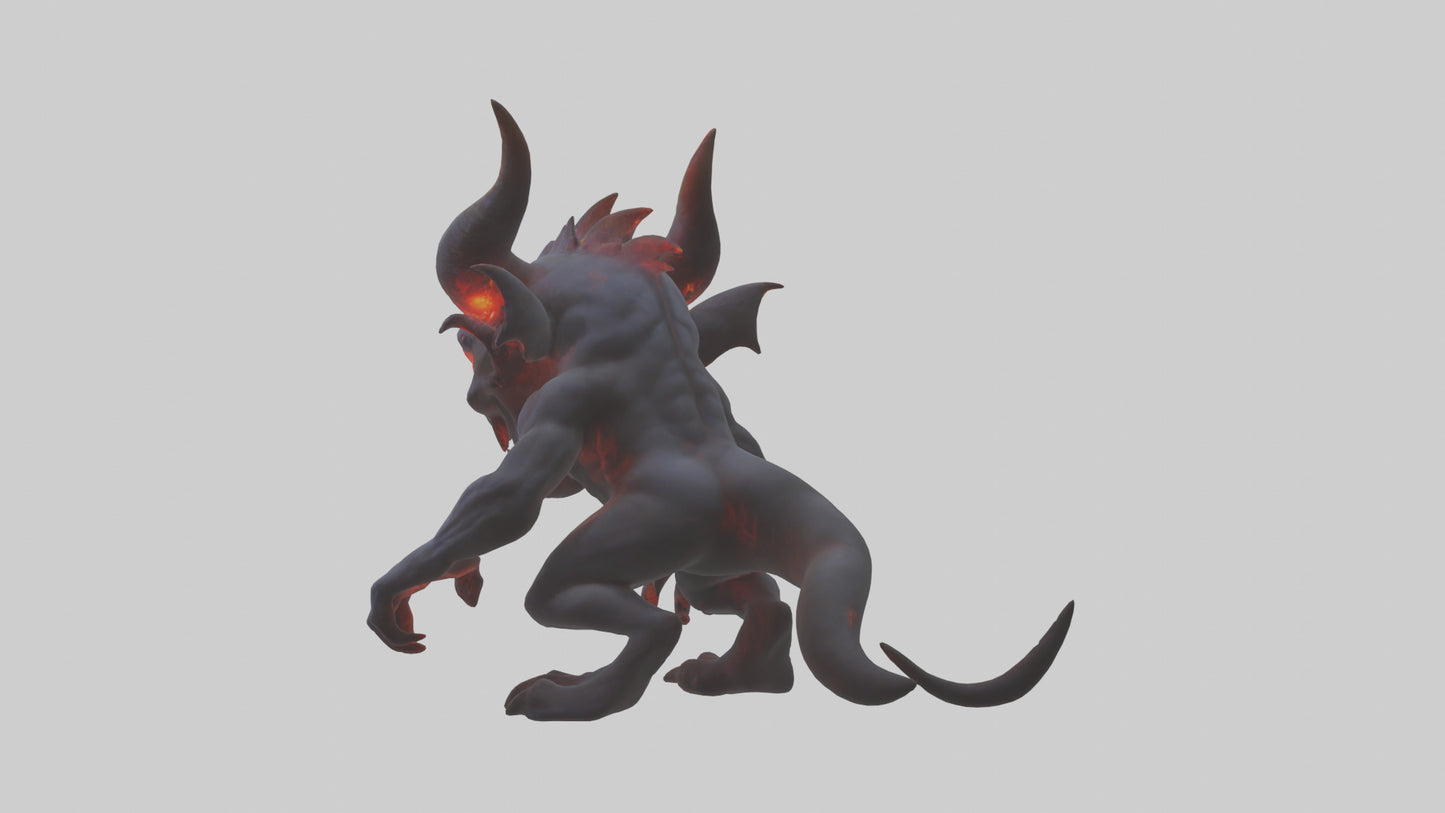 3D model Glowing eyed demon model VR / AR / low-poly