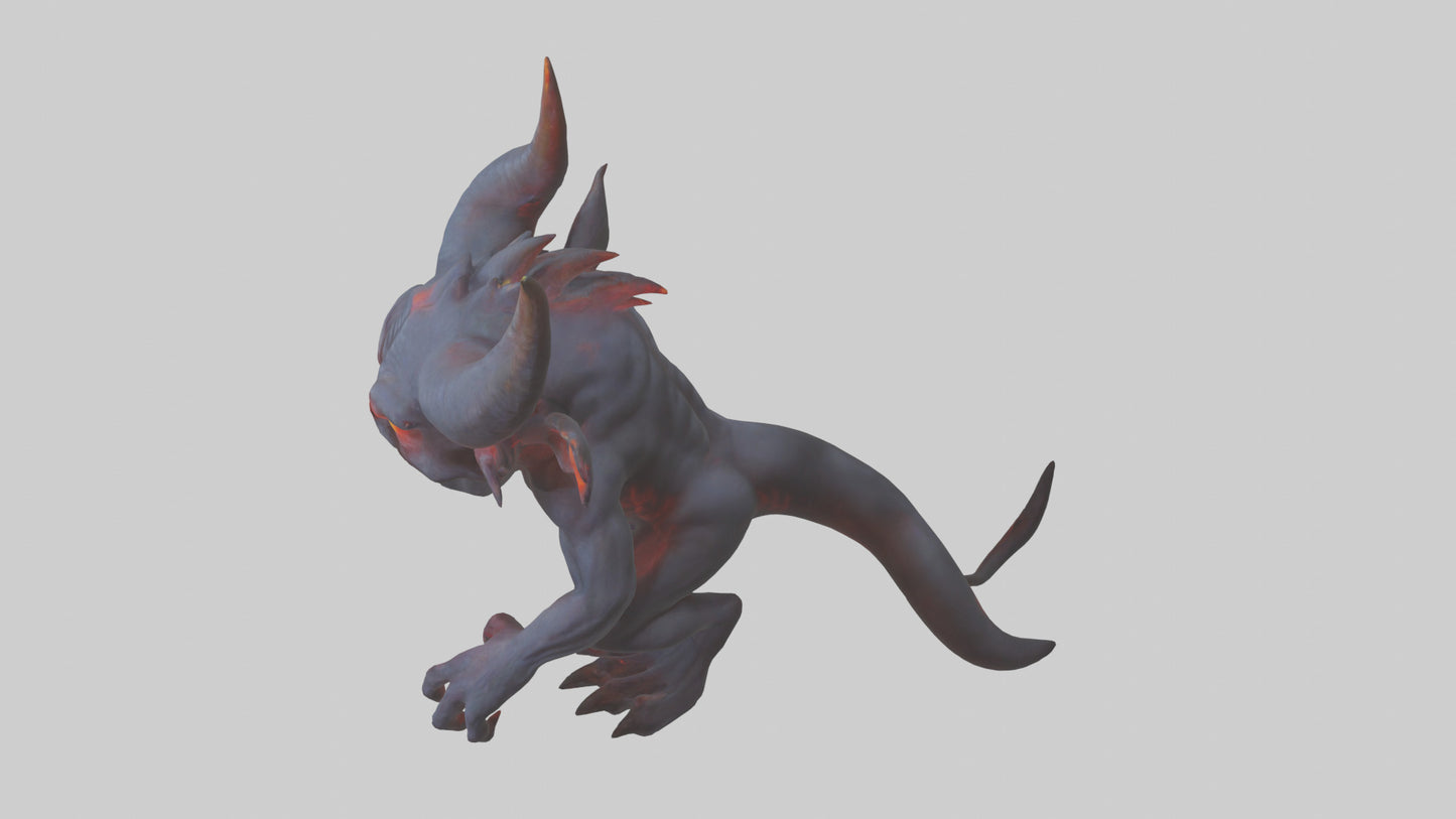3D model Glowing eyed demon model VR / AR / low-poly