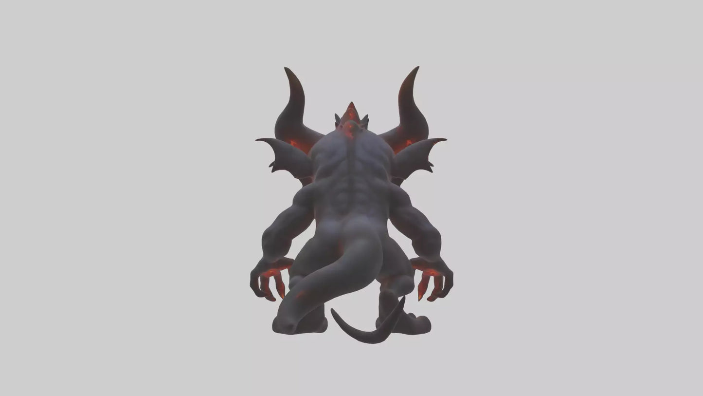 3D model Glowing eyed demon model VR / AR / low-poly