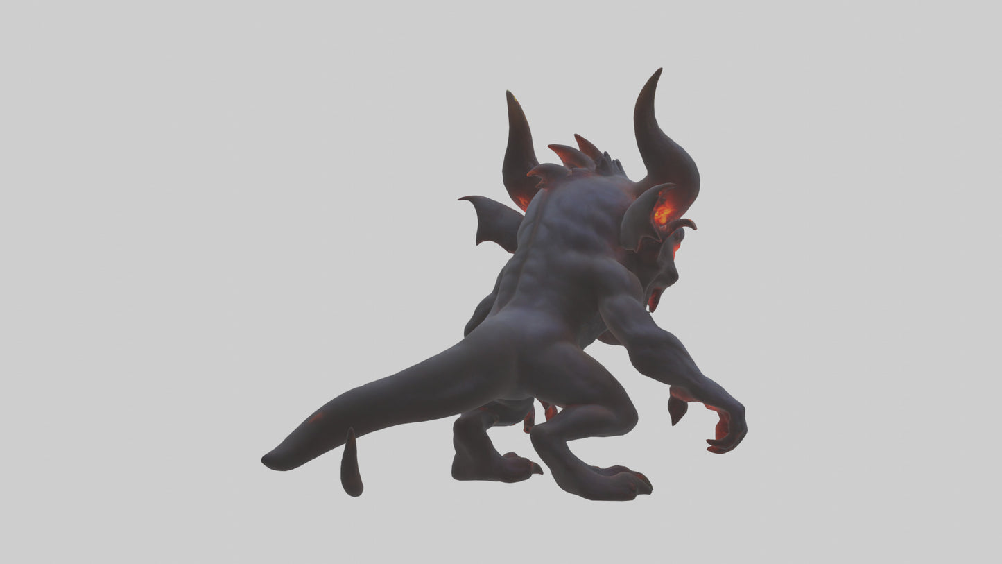 3D model Glowing eyed demon model VR / AR / low-poly