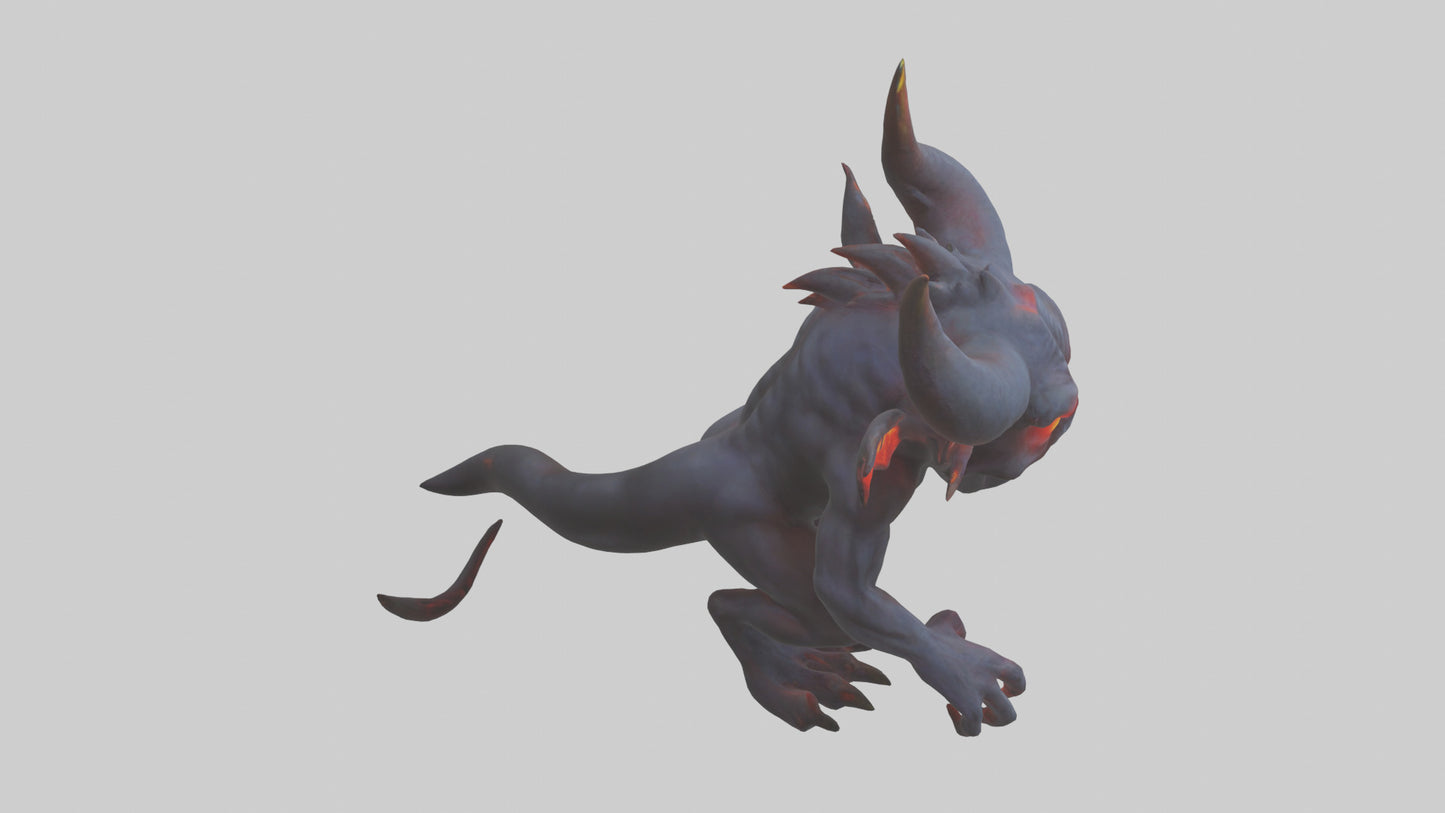 3D model Glowing eyed demon model VR / AR / low-poly