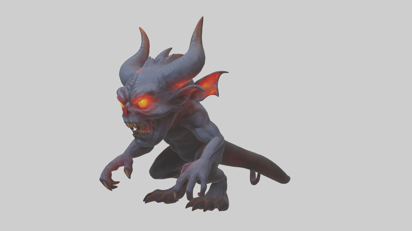 3D model Glowing eyed demon model VR / AR / low-poly