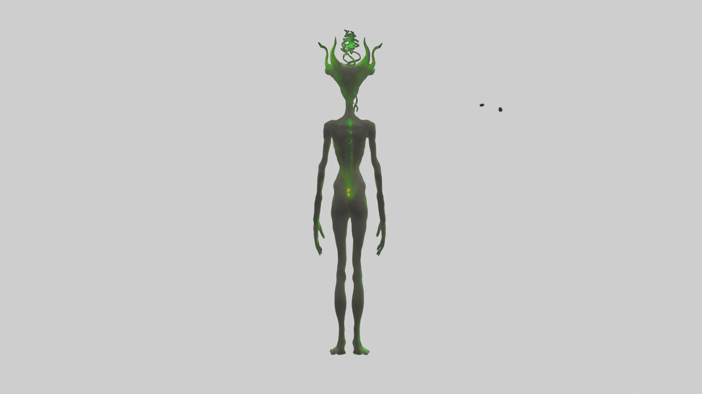 3D model Glowingeyed entity model VR / AR / low-poly