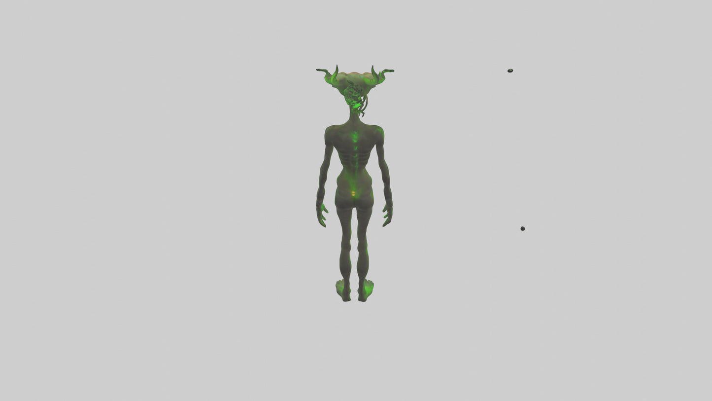 3D model Glowingeyed entity model VR / AR / low-poly