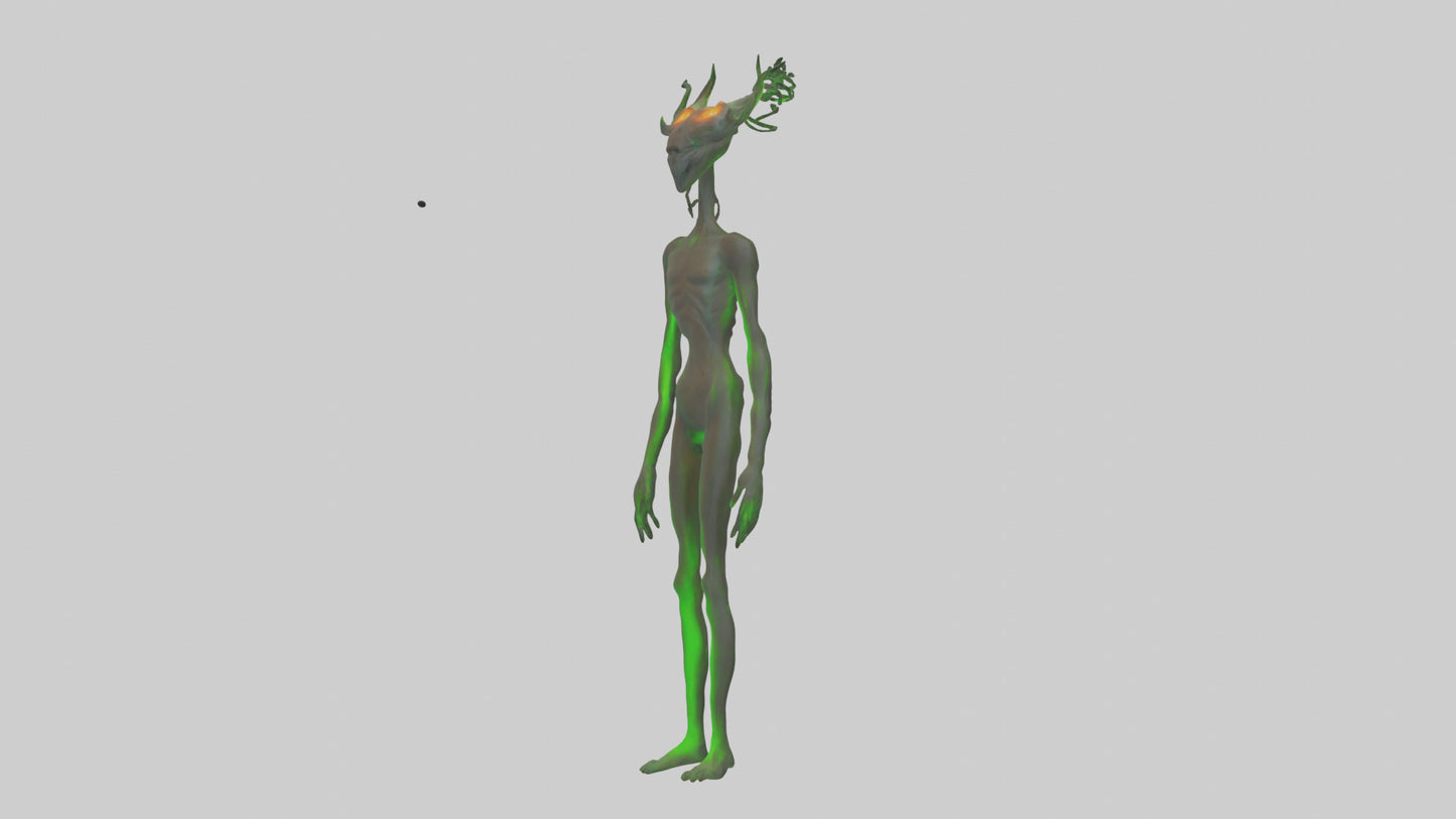 3D model Glowingeyed entity model VR / AR / low-poly