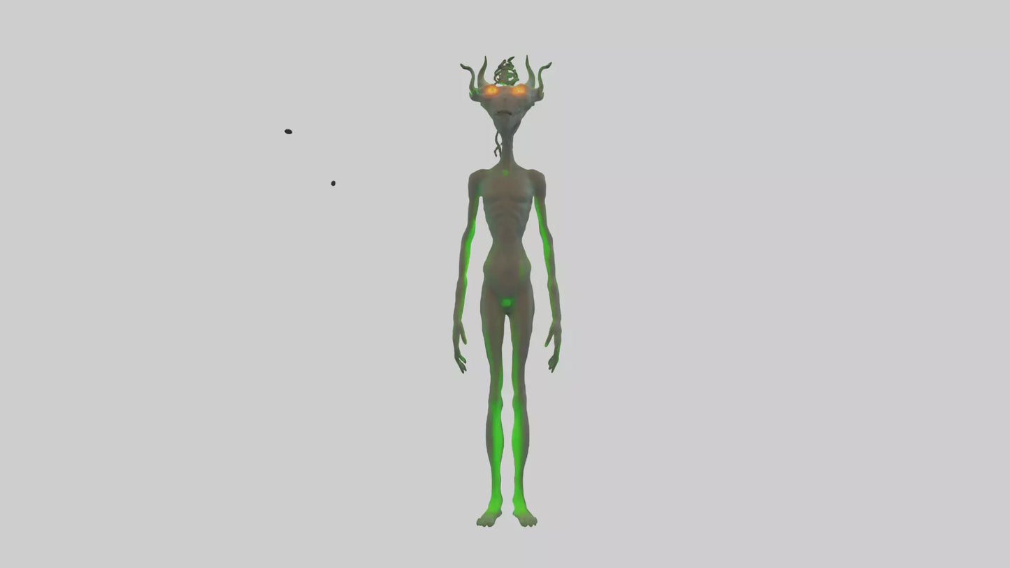 3D model Glowingeyed entity model VR / AR / low-poly