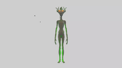 3D model Glowingeyed entity model VR / AR / low-poly