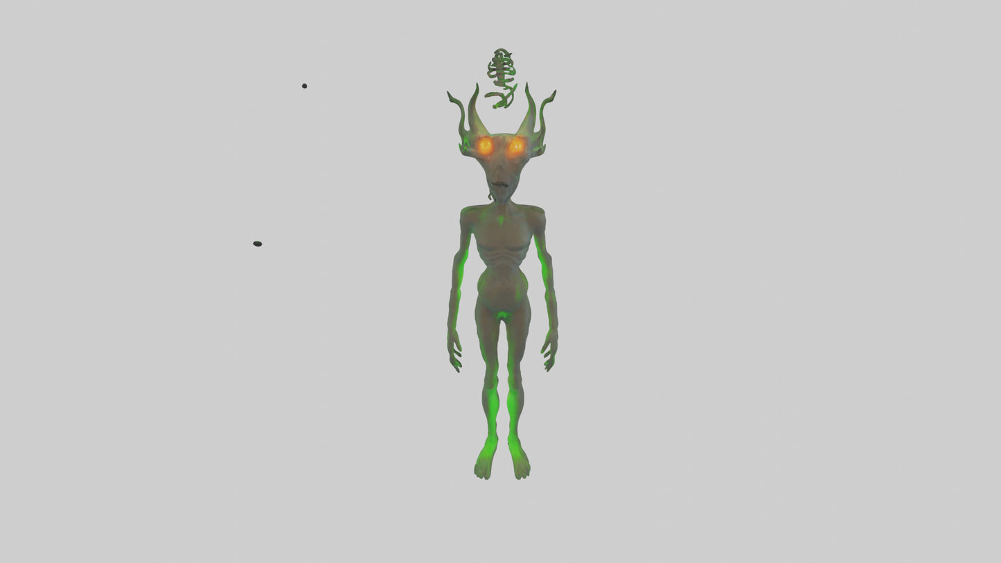 3D model Glowingeyed entity model VR / AR / low-poly