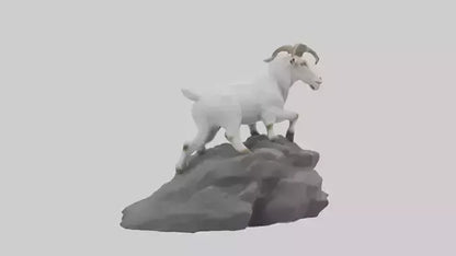 3D model Goat climbing rocks model VR / AR / low-poly