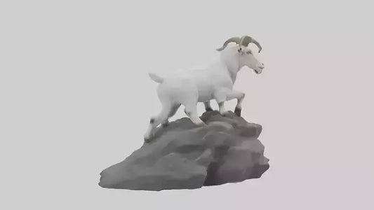 3D model Goat climbing rocks model VR / AR / low-poly