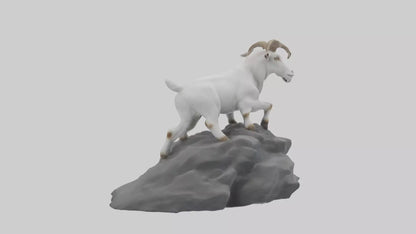 3D model Goat climbing rocks model VR / AR / low-poly