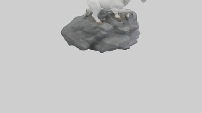 3D model Goat climbing rocks model VR / AR / low-poly