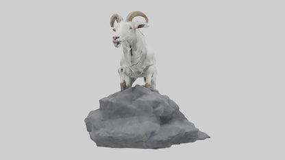3D model Goat climbing rocks model VR / AR / low-poly