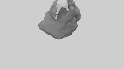 3D model Goat climbing rocks model VR / AR / low-poly