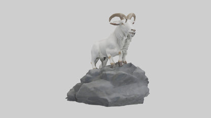 3D model Goat climbing rocks model VR / AR / low-poly