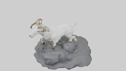 3D model Goat climbing rocks model VR / AR / low-poly