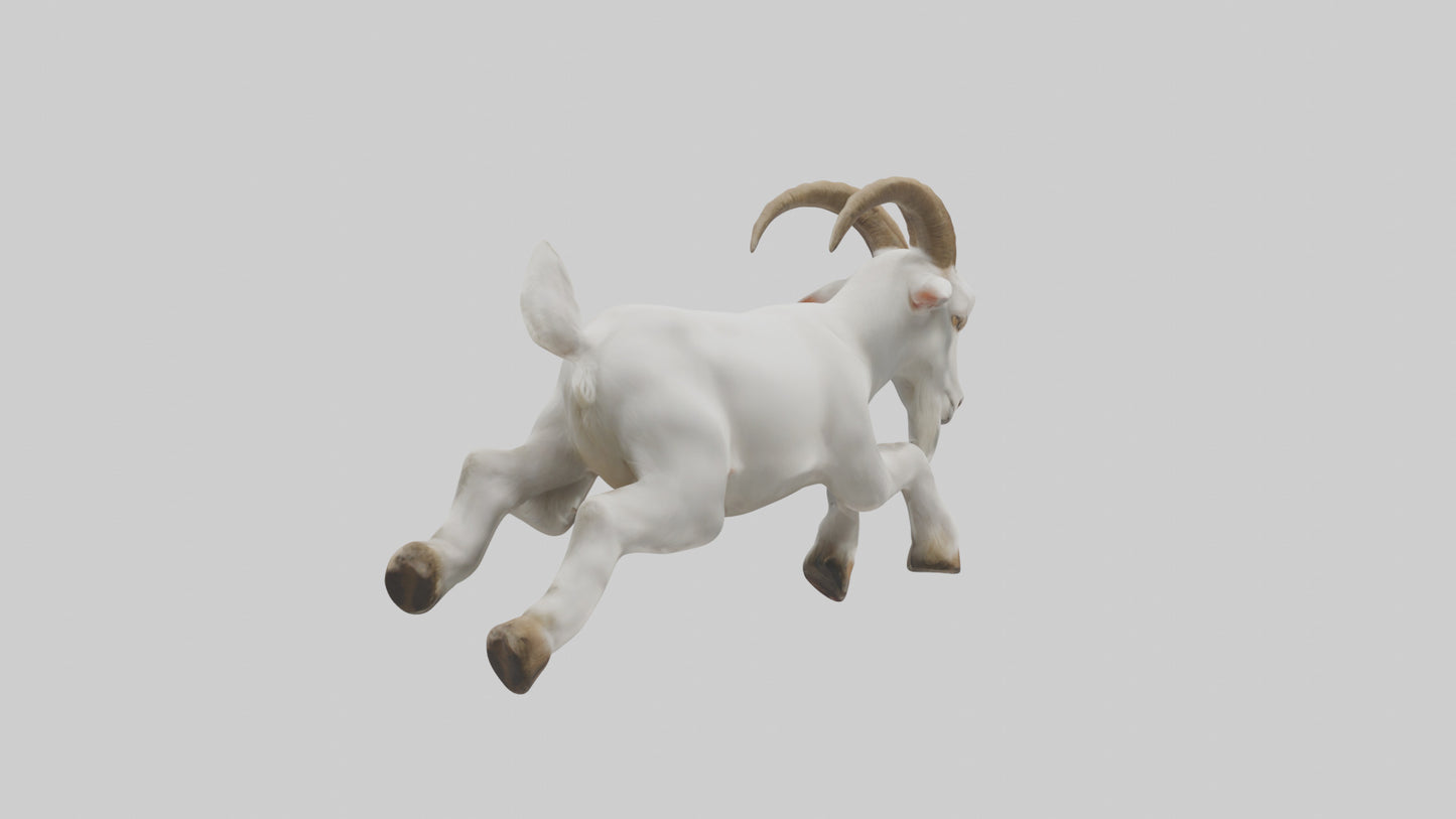 Goat Hopping Model VR / AR / low-poly
