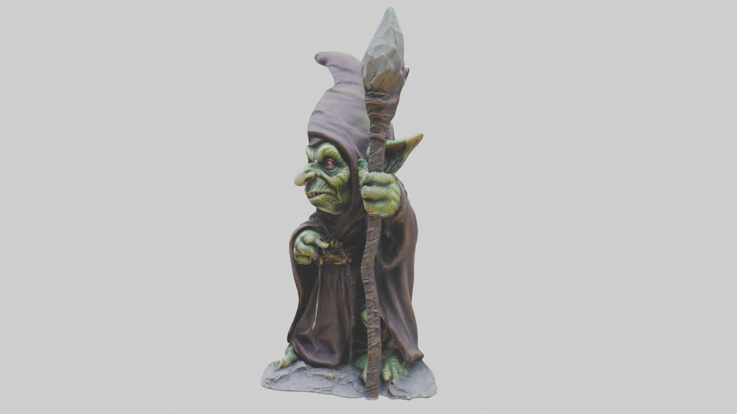 Goblin Sorcerer statue model VR / AR / low-poly