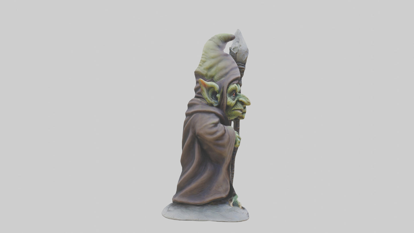 Goblin Sorcerer statue model VR / AR / low-poly