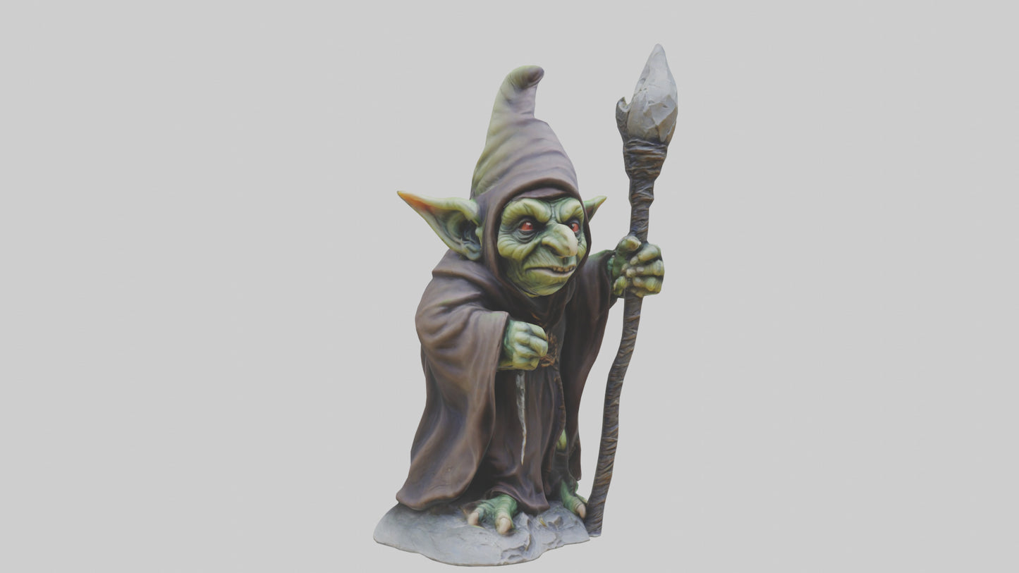 Goblin Sorcerer statue model VR / AR / low-poly