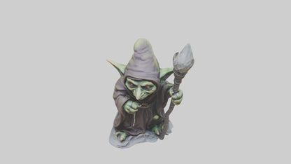 Goblin Sorcerer statue model VR / AR / low-poly