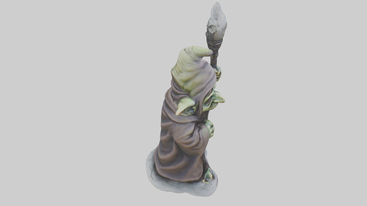 Goblin Sorcerer statue model VR / AR / low-poly