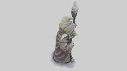 Goblin Sorcerer statue model VR / AR / low-poly