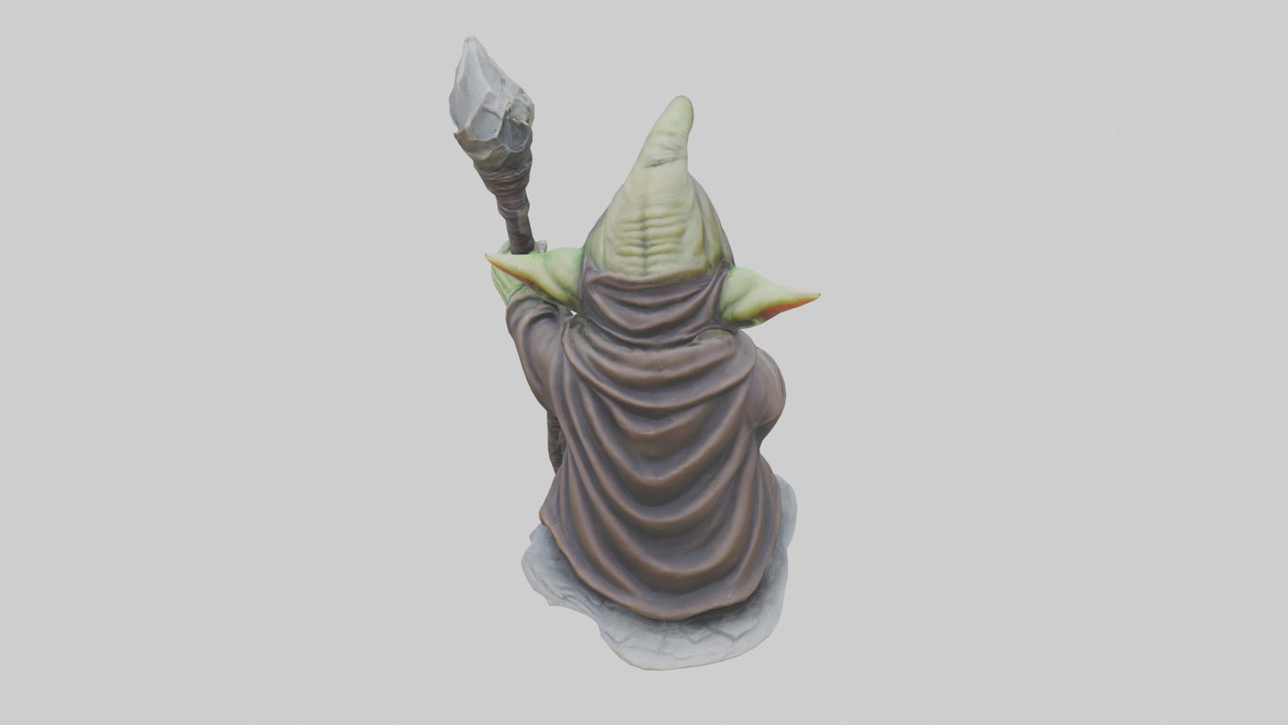 Goblin Sorcerer statue model VR / AR / low-poly