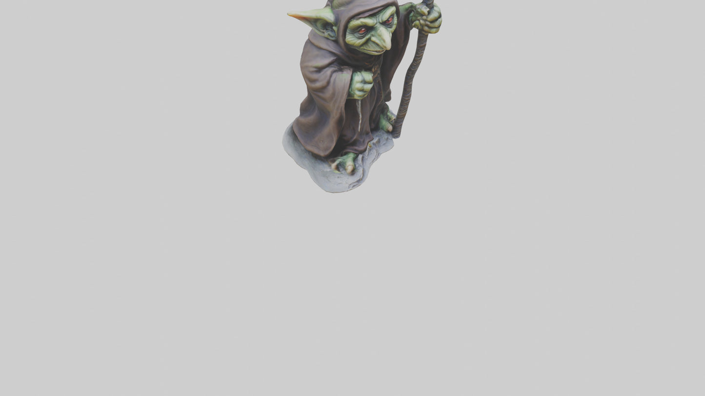 Goblin Sorcerer statue model VR / AR / low-poly