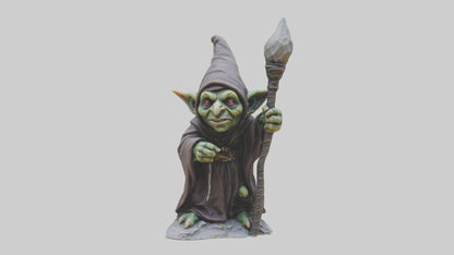 Goblin Sorcerer statue model VR / AR / low-poly