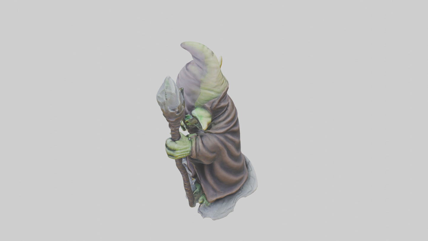 Goblin Sorcerer statue model VR / AR / low-poly