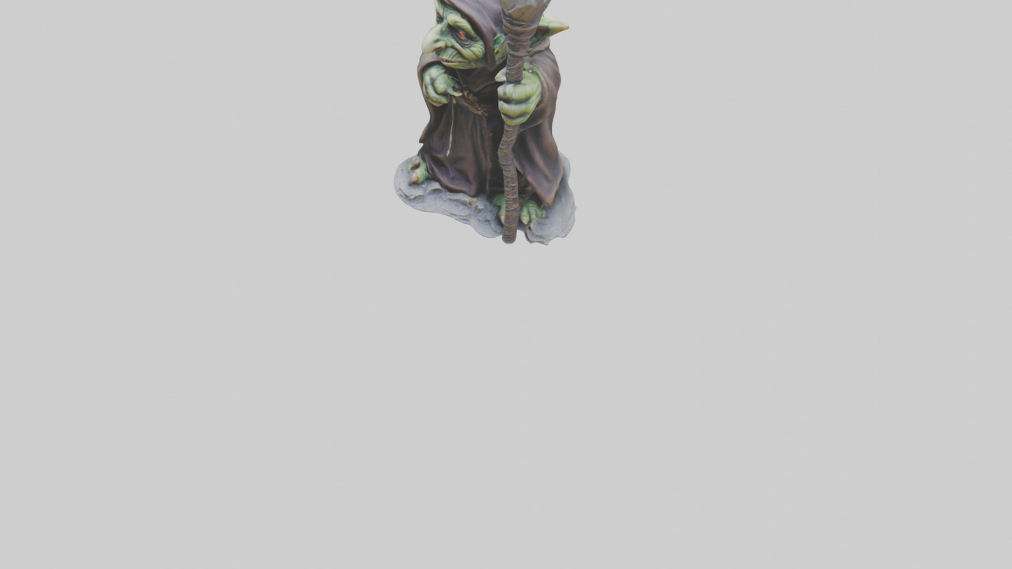 Goblin Sorcerer statue model VR / AR / low-poly