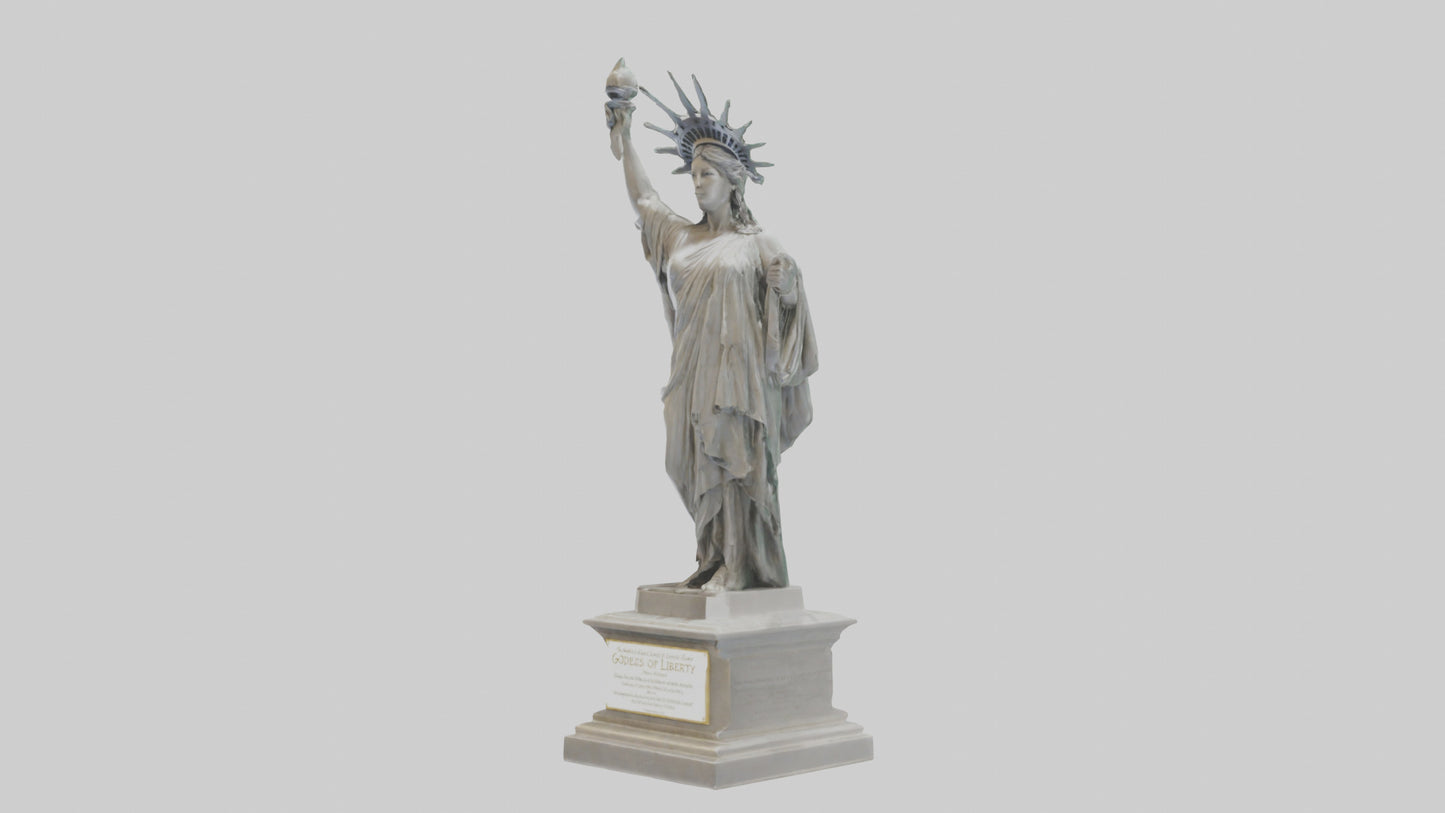 3D model Goddess of Liberty sculpture model VR / AR / low-poly
