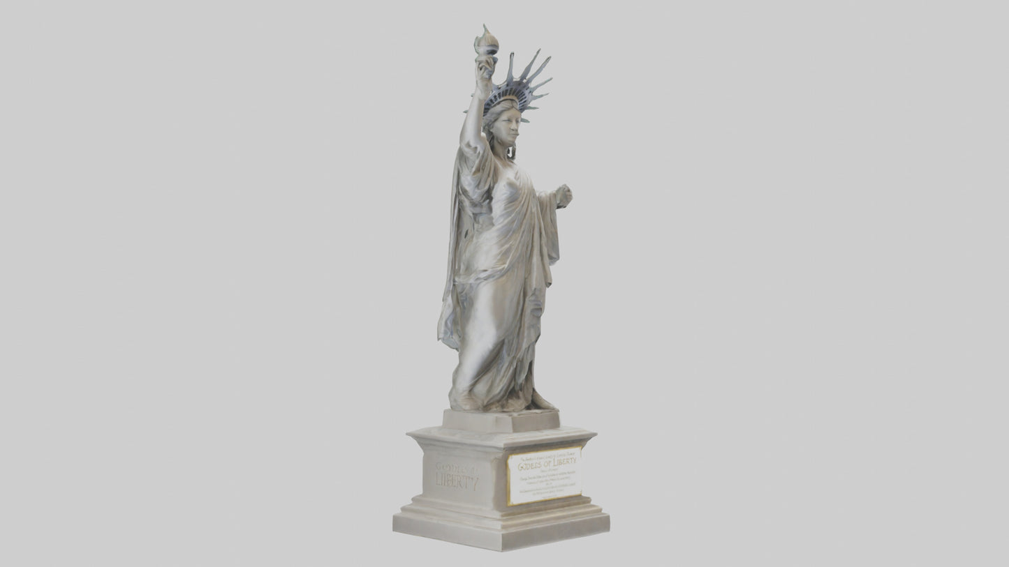 3D model Goddess of Liberty sculpture model VR / AR / low-poly