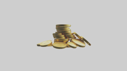 3D model Gold Coins model VR / AR / low-poly