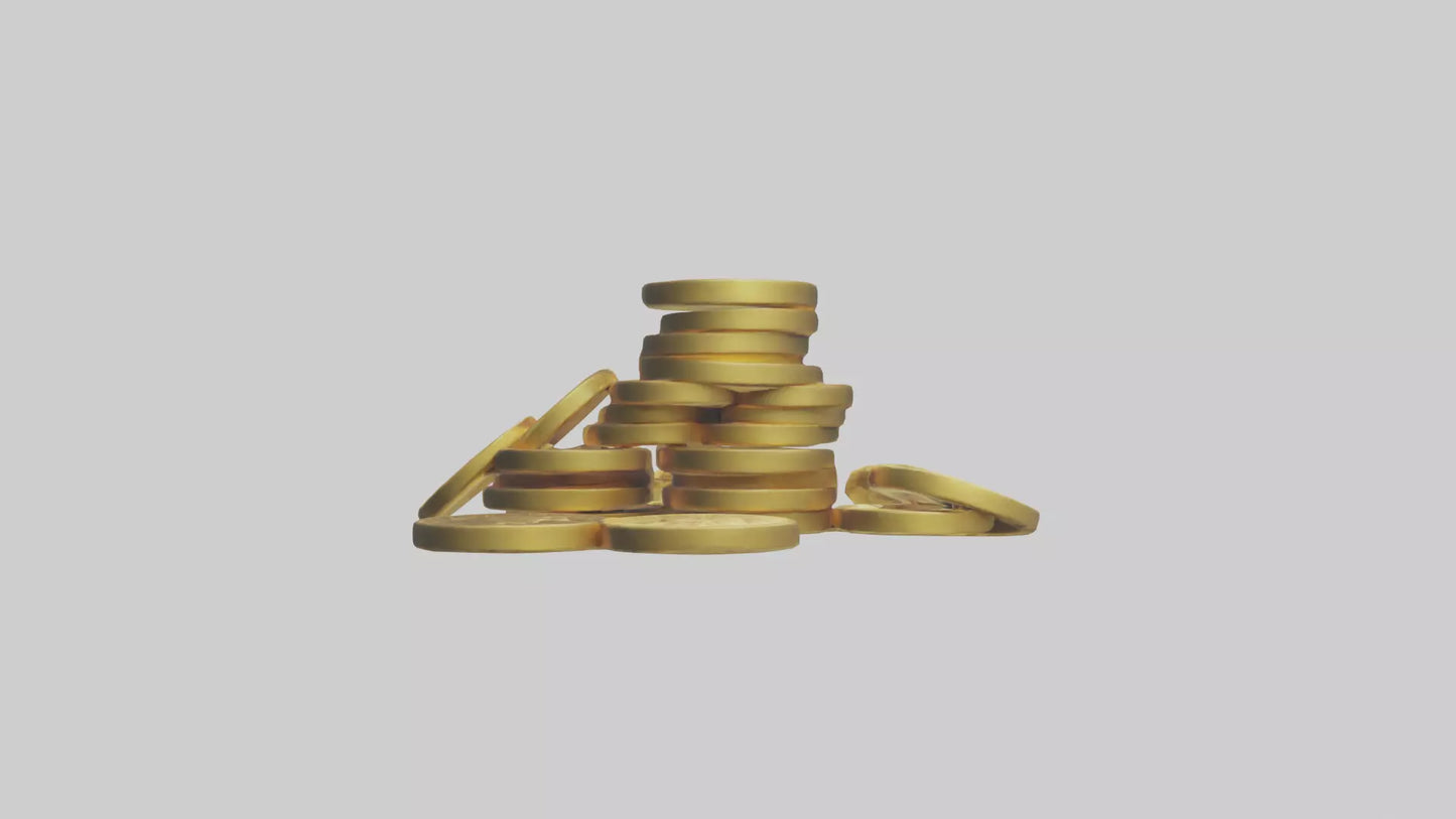 3D model Gold Coins model VR / AR / low-poly