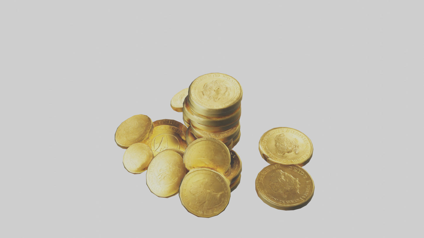 3D model Gold Coins model VR / AR / low-poly