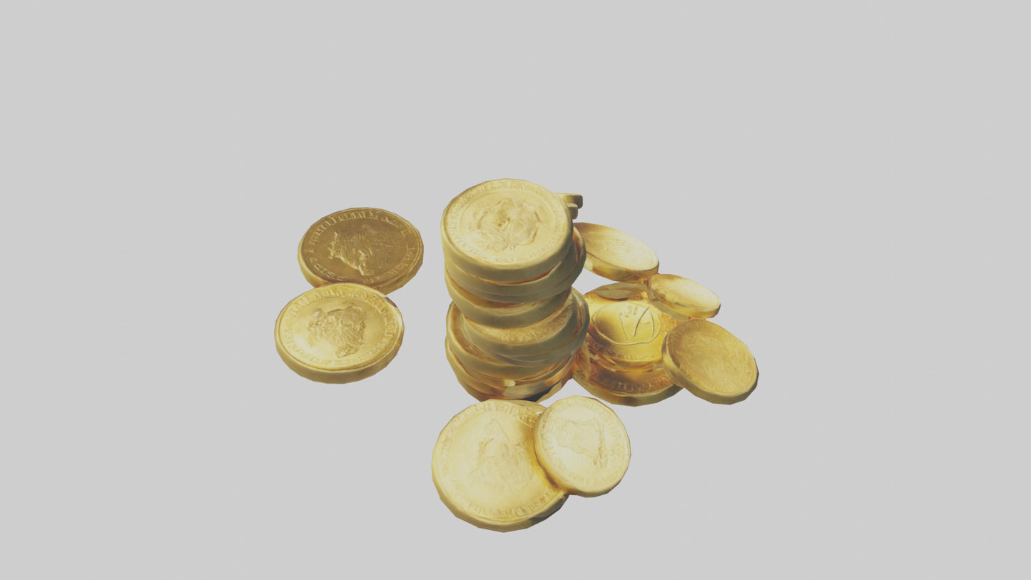 3D model Gold Coins model VR / AR / low-poly