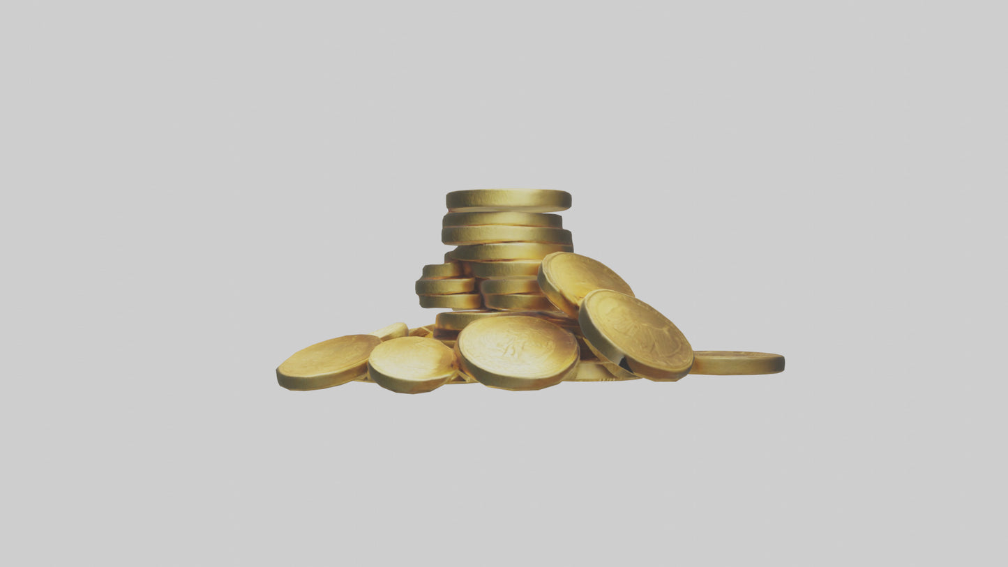 3D model Gold Coins model VR / AR / low-poly
